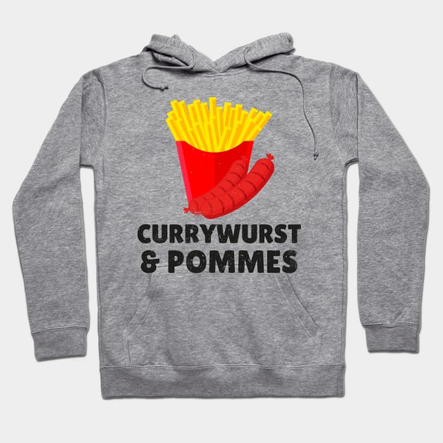 Currywurst & Pommes Bratwurst Fastfood Hoodie by Foxxy Merch